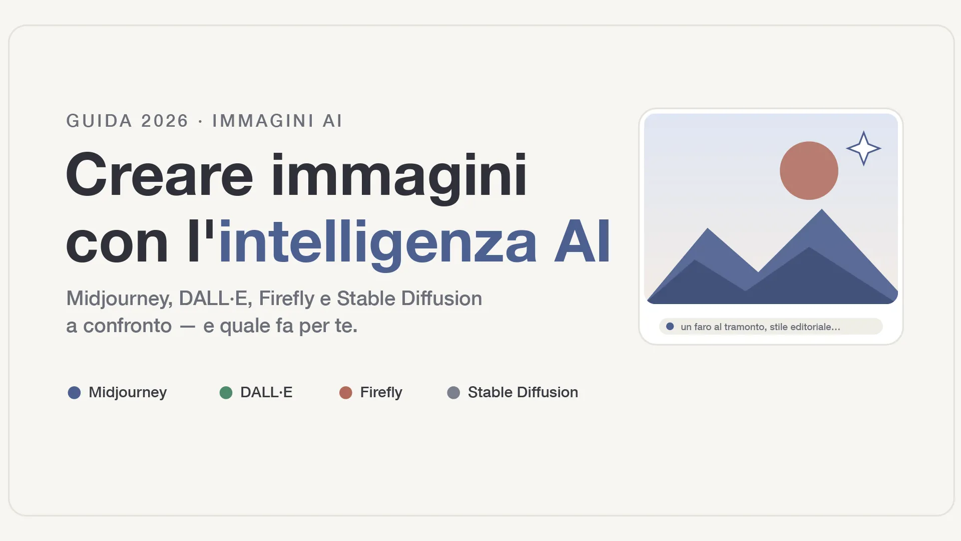 Strumenti di AI per generare immagini a confronto: Midjourney, DALL·E, Firefly e Stable Diffusion